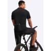 image:imageBikewa Mens Cycling Jersey Moisture Wicking Short Sleeve UPF Half Zip Bike Road Riding Biking Shirts for Men Zipper PocketsBlack