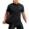 image:imageBikewa Mens Cycling Jersey Moisture Wicking Short Sleeve UPF Half Zip Bike Road Riding Biking Shirts for Men Zipper PocketsBlack