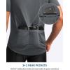 image:imageBikewa Mens Cycling Jersey Moisture Wicking Short Sleeve UPF Half Zip Bike Road Riding Biking Shirts for Men Zipper PocketsDark Grey