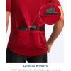 image:imageBikewa Mens Cycling Jersey Moisture Wicking Short Sleeve UPF Half Zip Bike Road Riding Biking Shirts for Men Zipper PocketsDark Red