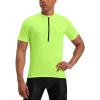 image:imageBikewa Mens Cycling Jersey Moisture Wicking Short Sleeve UPF Half Zip Bike Road Riding Biking Shirts for Men Zipper PocketsFluorescent Green