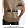 image:imageBikewa Mens Cycling Jersey Moisture Wicking Short Sleeve UPF Half Zip Bike Road Riding Biking Shirts for Men Zipper PocketsKhaki
