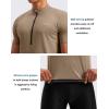 image:imageBikewa Mens Cycling Jersey Moisture Wicking Short Sleeve UPF Half Zip Bike Road Riding Biking Shirts for Men Zipper PocketsKhaki
