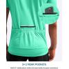 image:imageBikewa Mens Cycling Jersey Moisture Wicking Short Sleeve UPF Half Zip Bike Road Riding Biking Shirts for Men Zipper PocketsMint Green