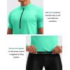 image:imageBikewa Mens Cycling Jersey Moisture Wicking Short Sleeve UPF Half Zip Bike Road Riding Biking Shirts for Men Zipper PocketsMint Green