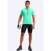 image:imageBikewa Mens Cycling Jersey Moisture Wicking Short Sleeve UPF Half Zip Bike Road Riding Biking Shirts for Men Zipper PocketsMint Green