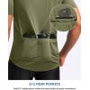 image:imageBikewa Mens Cycling Jersey Moisture Wicking Short Sleeve UPF Half Zip Bike Road Riding Biking Shirts for Men Zipper PocketsOlive