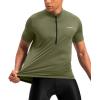 image:imageBikewa Mens Cycling Jersey Moisture Wicking Short Sleeve UPF Half Zip Bike Road Riding Biking Shirts for Men Zipper PocketsOlive
