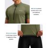 image:imageBikewa Mens Cycling Jersey Moisture Wicking Short Sleeve UPF Half Zip Bike Road Riding Biking Shirts for Men Zipper PocketsOlive