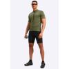 image:imageBikewa Mens Cycling Jersey Moisture Wicking Short Sleeve UPF Half Zip Bike Road Riding Biking Shirts for Men Zipper PocketsOlive