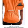 image:imageBikewa Mens Cycling Jersey Moisture Wicking Short Sleeve UPF Half Zip Bike Road Riding Biking Shirts for Men Zipper PocketsOrange