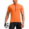 image:imageBikewa Mens Cycling Jersey Moisture Wicking Short Sleeve UPF Half Zip Bike Road Riding Biking Shirts for Men Zipper PocketsOrange