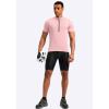 image:imageBikewa Mens Cycling Jersey Moisture Wicking Short Sleeve UPF Half Zip Bike Road Riding Biking Shirts for Men Zipper PocketsPink