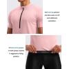 image:imageBikewa Mens Cycling Jersey Moisture Wicking Short Sleeve UPF Half Zip Bike Road Riding Biking Shirts for Men Zipper PocketsPink
