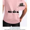 image:imageBikewa Mens Cycling Jersey Moisture Wicking Short Sleeve UPF Half Zip Bike Road Riding Biking Shirts for Men Zipper PocketsPink
