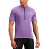 image:imageBikewa Mens Cycling Jersey Moisture Wicking Short Sleeve UPF Half Zip Bike Road Riding Biking Shirts for Men Zipper PocketsPurple