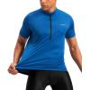 image:imageBikewa Mens Cycling Jersey Moisture Wicking Short Sleeve UPF Half Zip Bike Road Riding Biking Shirts for Men Zipper PocketsRoyal Blue