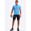 image:imageBikewa Mens Cycling Jersey Moisture Wicking Short Sleeve UPF Half Zip Bike Road Riding Biking Shirts for Men Zipper PocketsSky Blue