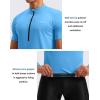 image:imageBikewa Mens Cycling Jersey Moisture Wicking Short Sleeve UPF Half Zip Bike Road Riding Biking Shirts for Men Zipper PocketsSky Blue