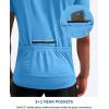 image:imageBikewa Mens Cycling Jersey Moisture Wicking Short Sleeve UPF Half Zip Bike Road Riding Biking Shirts for Men Zipper PocketsSky Blue