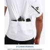 image:imageBikewa Mens Cycling Jersey Moisture Wicking Short Sleeve UPF Half Zip Bike Road Riding Biking Shirts for Men Zipper PocketsWhite
