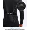 image:imageBikewa Mens Cycling Jersey with 31 Rear Zipper Pockets Long Sleeve Moisture Wicking UPF 50 Half Zip Riding Bike ShirtsBlack
