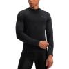 image:imageBikewa Mens Cycling Jersey with 31 Rear Zipper Pockets Long Sleeve Moisture Wicking UPF 50 Half Zip Riding Bike ShirtsBlack