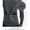 image:imageBikewa Mens Cycling Jersey with 31 Rear Zipper Pockets Long Sleeve Moisture Wicking UPF 50 Half Zip Riding Bike ShirtsDark Grey