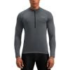image:imageBikewa Mens Cycling Jersey with 31 Rear Zipper Pockets Long Sleeve Moisture Wicking UPF 50 Half Zip Riding Bike ShirtsDark Grey