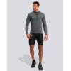 image:imageBikewa Mens Cycling Jersey with 31 Rear Zipper Pockets Long Sleeve Moisture Wicking UPF 50 Half Zip Riding Bike ShirtsDark Grey