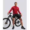image:imageBikewa Mens Cycling Jersey with 31 Rear Zipper Pockets Long Sleeve Moisture Wicking UPF 50 Half Zip Riding Bike ShirtsDark Red