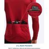 image:imageBikewa Mens Cycling Jersey with 31 Rear Zipper Pockets Long Sleeve Moisture Wicking UPF 50 Half Zip Riding Bike ShirtsDark Red