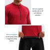 image:imageBikewa Mens Cycling Jersey with 31 Rear Zipper Pockets Long Sleeve Moisture Wicking UPF 50 Half Zip Riding Bike ShirtsDark Red