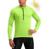 image:imageBikewa Mens Cycling Jersey with 31 Rear Zipper Pockets Long Sleeve Moisture Wicking UPF 50 Half Zip Riding Bike ShirtsFluorescent Green