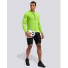image:imageBikewa Mens Cycling Jersey with 31 Rear Zipper Pockets Long Sleeve Moisture Wicking UPF 50 Half Zip Riding Bike ShirtsFluorescent Green