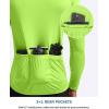 image:imageBikewa Mens Cycling Jersey with 31 Rear Zipper Pockets Long Sleeve Moisture Wicking UPF 50 Half Zip Riding Bike ShirtsFluorescent Green