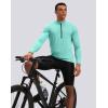 image:imageBikewa Mens Cycling Jersey with 31 Rear Zipper Pockets Long Sleeve Moisture Wicking UPF 50 Half Zip Riding Bike ShirtsLight Green