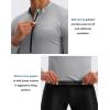 image:imageBikewa Mens Cycling Jersey with 31 Rear Zipper Pockets Long Sleeve Moisture Wicking UPF 50 Half Zip Riding Bike ShirtsLight Grey
