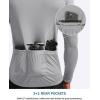 image:imageBikewa Mens Cycling Jersey with 31 Rear Zipper Pockets Long Sleeve Moisture Wicking UPF 50 Half Zip Riding Bike ShirtsLight Grey