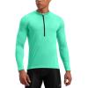 image:imageBikewa Mens Cycling Jersey with 31 Rear Zipper Pockets Long Sleeve Moisture Wicking UPF 50 Half Zip Riding Bike ShirtsMint Green