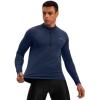 image:imageBikewa Mens Cycling Jersey with 31 Rear Zipper Pockets Long Sleeve Moisture Wicking UPF 50 Half Zip Riding Bike ShirtsNavy