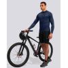 image:imageBikewa Mens Cycling Jersey with 31 Rear Zipper Pockets Long Sleeve Moisture Wicking UPF 50 Half Zip Riding Bike ShirtsNavy