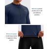 image:imageBikewa Mens Cycling Jersey with 31 Rear Zipper Pockets Long Sleeve Moisture Wicking UPF 50 Half Zip Riding Bike ShirtsNavy