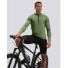 image:imageBikewa Mens Cycling Jersey with 31 Rear Zipper Pockets Long Sleeve Moisture Wicking UPF 50 Half Zip Riding Bike ShirtsOlive