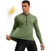image:imageBikewa Mens Cycling Jersey with 31 Rear Zipper Pockets Long Sleeve Moisture Wicking UPF 50 Half Zip Riding Bike ShirtsOlive