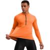 image:imageBikewa Mens Cycling Jersey with 31 Rear Zipper Pockets Long Sleeve Moisture Wicking UPF 50 Half Zip Riding Bike ShirtsOrange