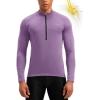 image:imageBikewa Mens Cycling Jersey with 31 Rear Zipper Pockets Long Sleeve Moisture Wicking UPF 50 Half Zip Riding Bike ShirtsPurple