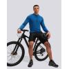 image:imageBikewa Mens Cycling Jersey with 31 Rear Zipper Pockets Long Sleeve Moisture Wicking UPF 50 Half Zip Riding Bike ShirtsRoyal Blue