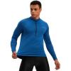 image:imageBikewa Mens Cycling Jersey with 31 Rear Zipper Pockets Long Sleeve Moisture Wicking UPF 50 Half Zip Riding Bike ShirtsRoyal Blue