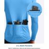 image:imageBikewa Mens Cycling Jersey with 31 Rear Zipper Pockets Long Sleeve Moisture Wicking UPF 50 Half Zip Riding Bike ShirtsSky Blue